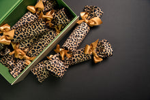 Load image into Gallery viewer, Box of luxury Christmas crackers in leopard print
